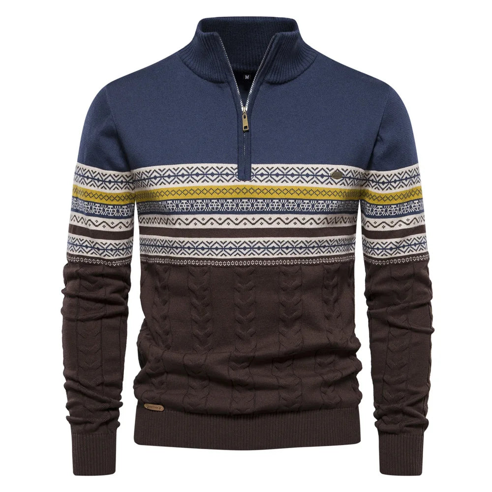 ADRIEN™ | Pull Fair Isle à demi-zip