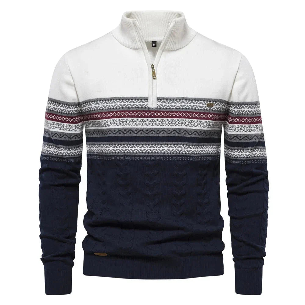 ADRIEN™ | Pull Fair Isle à demi-zip