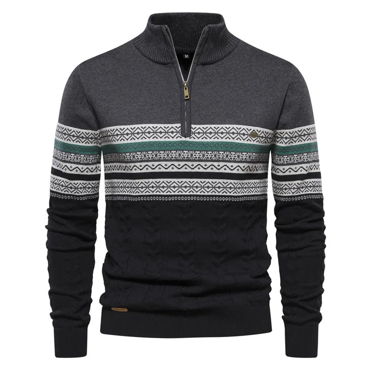 ADRIEN™ | Pull Fair Isle à demi-zip