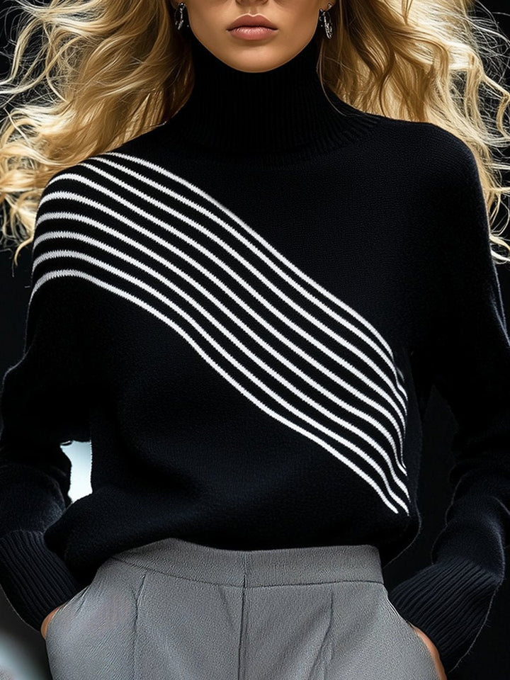 BONNY™ | Pull Tricoté Noir et Blanc